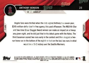 2020 Topps Now #28 Anthony Rendon Back