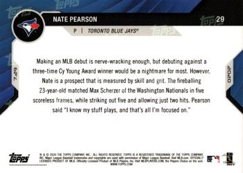 2020 Topps Now #29 Nate Pearson Back