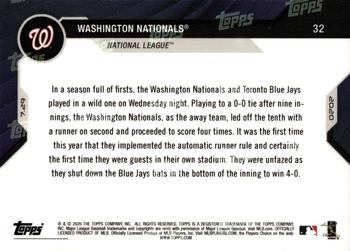 2020 Topps Now #32 Washington Nationals Back