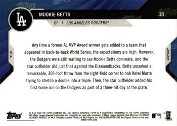 2020 Topps Now #38 Mookie Betts Back