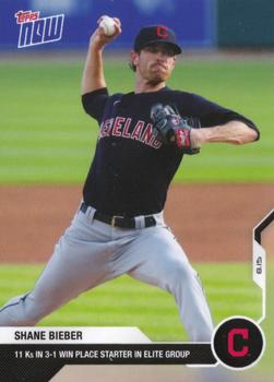 2020 Topps Now #113 Shane Bieber Front