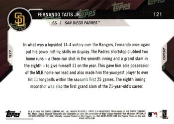 2020 Topps Now #121 Fernando Tatis Jr. Back