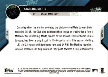 2020 Topps Now #186 Starling Marte Back