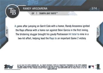 2020 Topps Now #374 Randy Arozarena Back