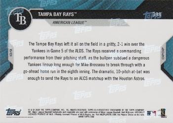 2020 Topps Now #398 Tampa Bay Rays Back