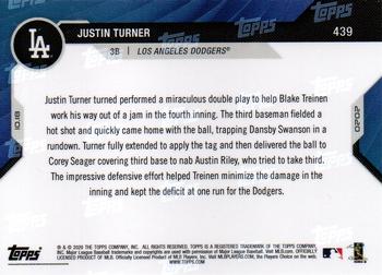 2020 Topps Now #439 Justin Turner Back