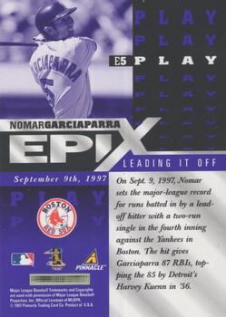 1998 Score - Epix Purple #E5 Nomar Garciaparra Back