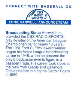 1986 CBS Radio Sports Game of the Week #NNO Ernie Harwell Back