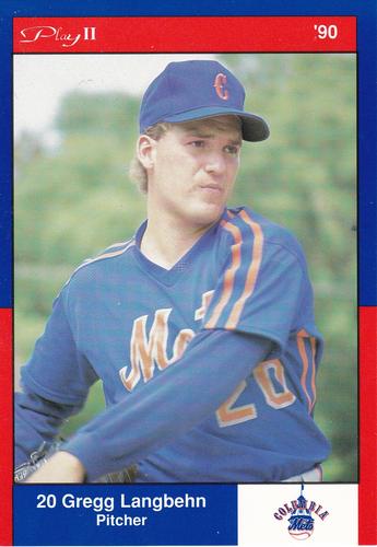 1990 Play II Columbia Mets Postcards #7 Series I Gregg Langbehn Front