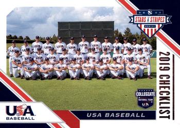 2020 Panini USA Baseball Stars & Stripes #1 Collegiate National Team Front