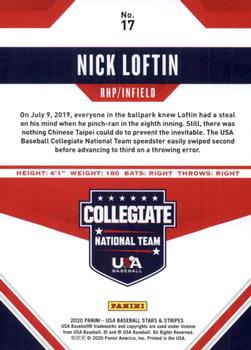 2020 Panini USA Baseball Stars & Stripes #17 Nick Loftin Back