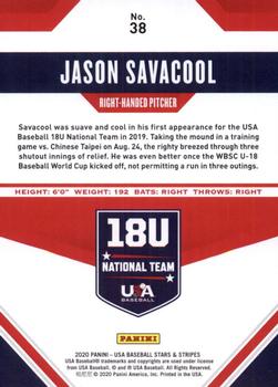 2020 Panini USA Baseball Stars & Stripes #38 Jason Savacool Back