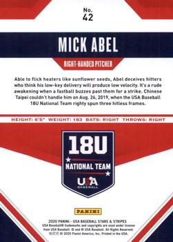 2020 Panini USA Baseball Stars & Stripes #42 Mick Abel Back