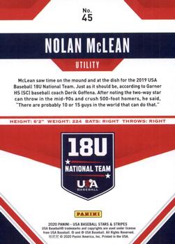 2020 Panini USA Baseball Stars & Stripes #45 Nolan McLean Back