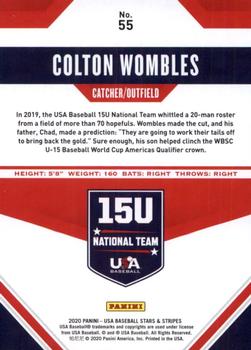 2020 Panini USA Baseball Stars & Stripes #55 Colton Wombles Back