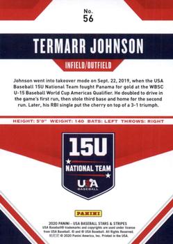 2020 Panini USA Baseball Stars & Stripes #56 Termarr Johnson Back