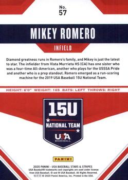 2020 Panini USA Baseball Stars & Stripes #57 Mikey Romero Back