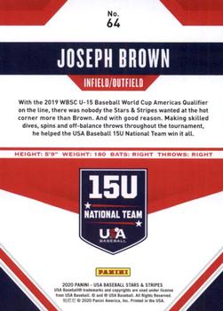 2020 Panini USA Baseball Stars & Stripes #64 Joseph Brown Back