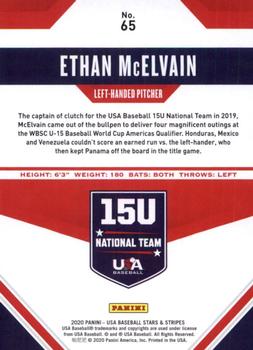 2020 Panini USA Baseball Stars & Stripes #65 Ethan McElvain Back