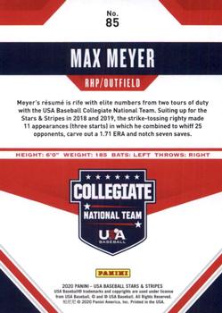 2020 Panini USA Baseball Stars & Stripes #85 Max Meyer Back