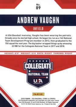 2020 Panini USA Baseball Stars & Stripes #89 Andrew Vaughn Back