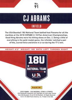 2020 Panini USA Baseball Stars & Stripes #91 CJ Abrams Back