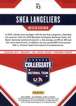 2020 Panini USA Baseball Stars & Stripes #93 Shea Langeliers Back
