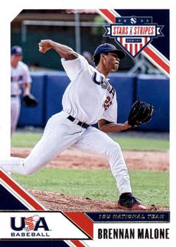 2020 Panini USA Baseball Stars & Stripes #100 Brennan Malone Front