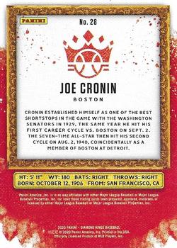 2020 Panini Diamond Kings #28 Joe Cronin Back
