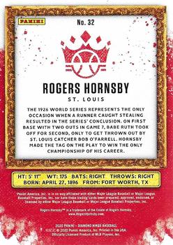 2020 Panini Diamond Kings #32 Rogers Hornsby Back