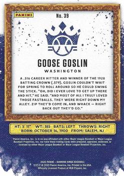 2020 Panini Diamond Kings #39 Goose Goslin Back