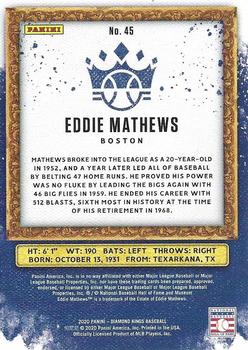 2020 Panini Diamond Kings #45 Eddie Mathews Back