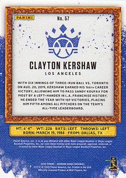 2020 Panini Diamond Kings #57 Clayton Kershaw Back