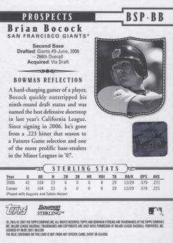 2007 Bowman Sterling - Prospects #BSP-BB2 Brian Bocock Back