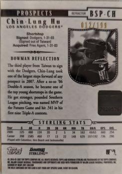 2007 Bowman Sterling - Prospects Refractors #BSP-CH Chin-Lung Hu Back