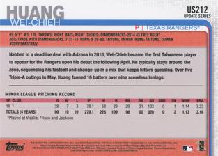 2019 Topps On-Demand Mini #US212 Wei-Chieh Huang Back