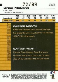 2007 Bowman's Best - Blue #33a Brian McCann Back