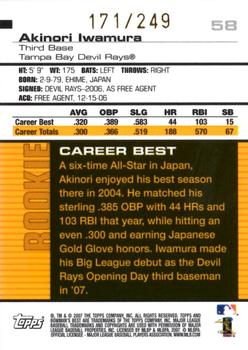 2007 Bowman's Best - Green #58 Akinori Iwamura Back