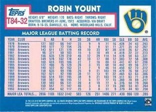 2019 Topps On-Demand Mini - 1984 Topps Baseball Pink #T84-32 Robin Yount Back