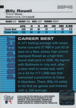 2007 Bowman's Best - Prospects #BBP48 Billy Rowell Back