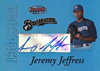 2007 Bowman's Best - Prospects Blue #BBP52 Jeremy Jeffress Front