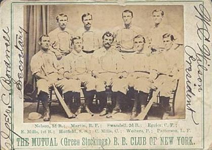 1870 Peck & Snyder #NNO The Mutual (Green Stockings) B. B. Club of New York Front