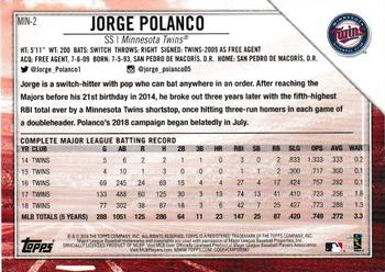 2019 Topps National Baseball Card Day - Minnesota Twins #MIN-2 Jorge Polanco Back