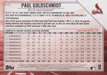 2019 Topps National Baseball Card Day - St. Louis Cardinals #STL-10 Paul Goldschmidt Back