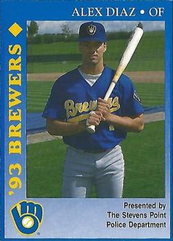 1993 Milwaukee Brewers Police - Stevens Point Police Department #NNO Alex Diaz Front