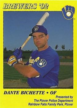 1992 Milwaukee Brewers Police - Plover Police Department #NNO Dante Bichette Front