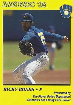1992 Milwaukee Brewers Police - Plover Police Department #NNO Ricky Bones Front