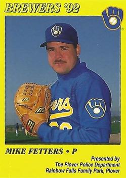 1992 Milwaukee Brewers Police - Plover Police Department #NNO Mike Fetters Front