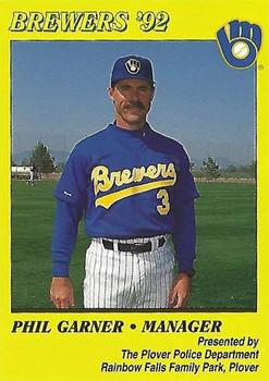 1992 Milwaukee Brewers Police - Plover Police Department #NNO Phil Garner Front