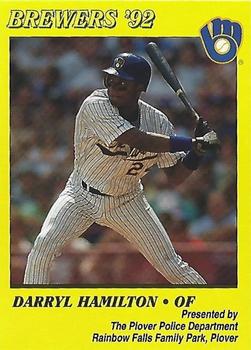 1992 Milwaukee Brewers Police - Plover Police Department #NNO Darryl Hamilton Front